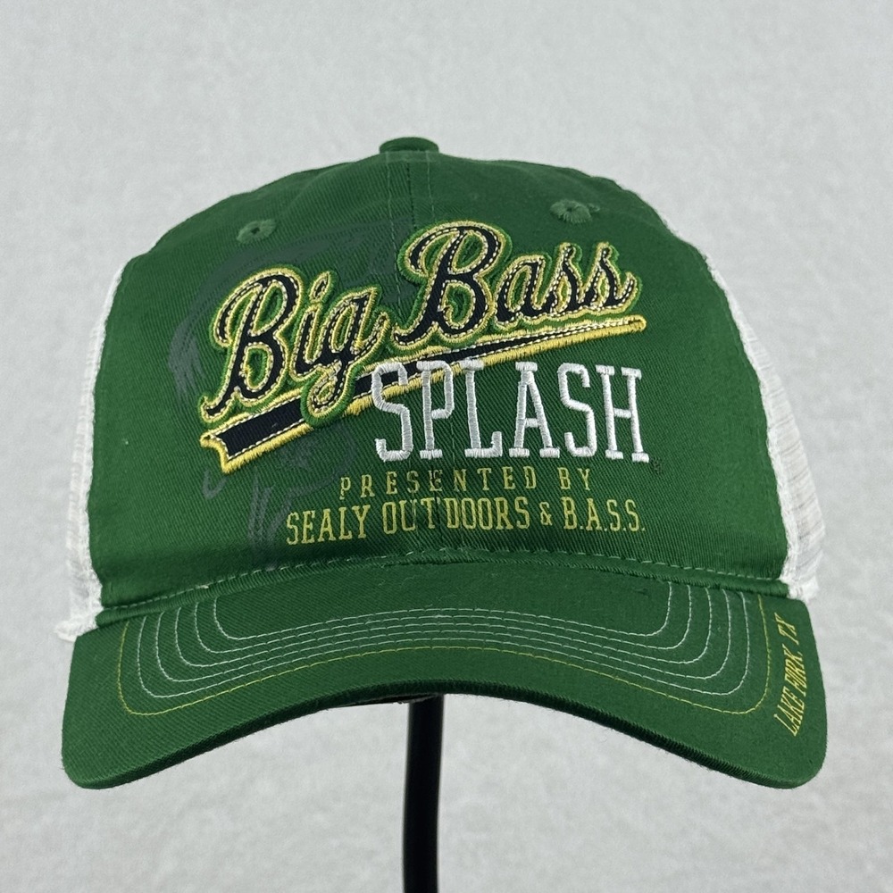 Big Bass Splash Hat Cap Strap Back Mesh Trucker Fishing Lake Fork Mens